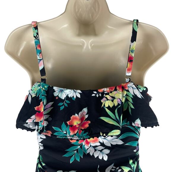 Tommy Bahama Floral Springs Flounce Tankini Top Swim Size XS - Picture 9 of 10